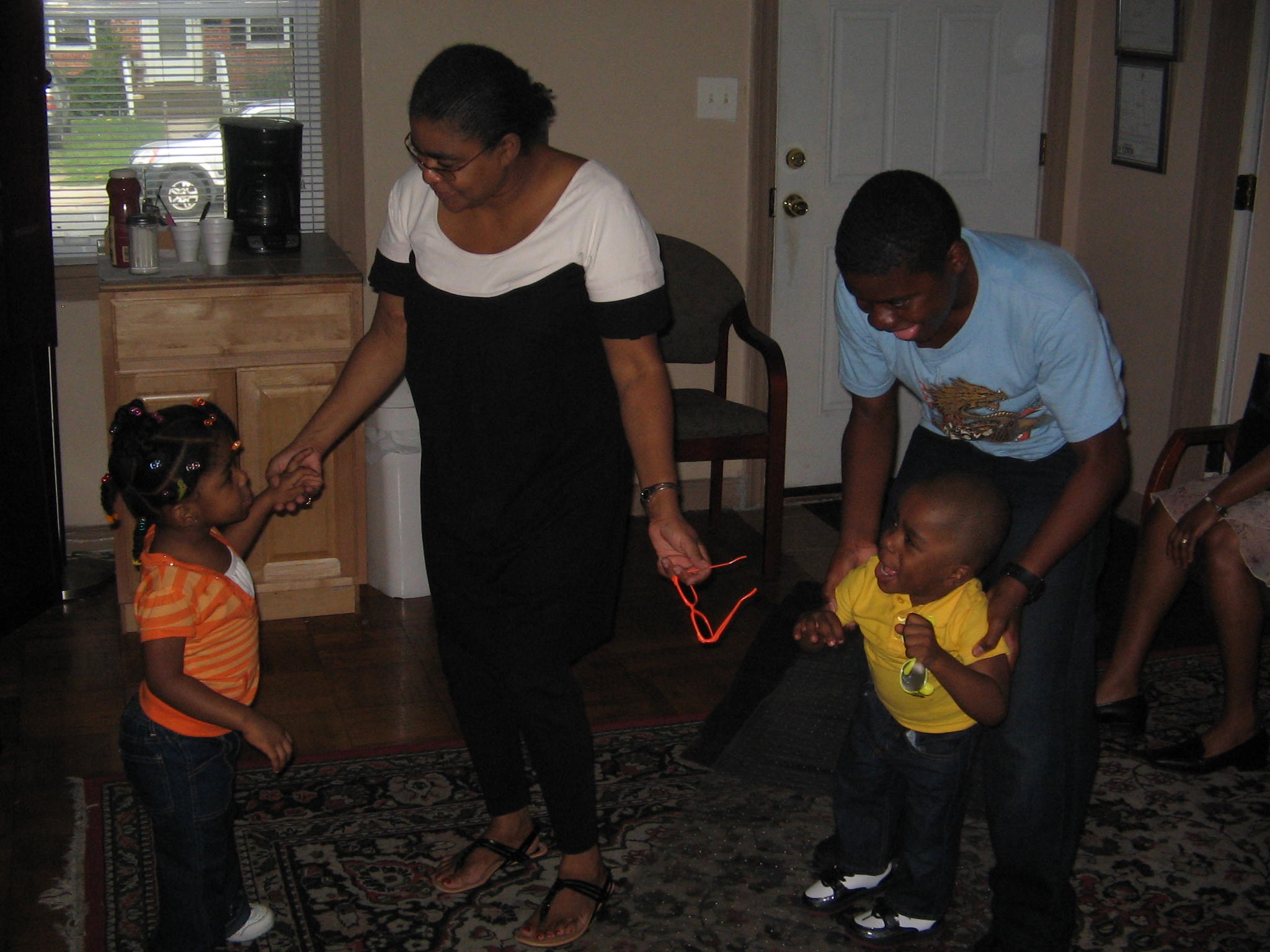Parents and children attending a community resource session