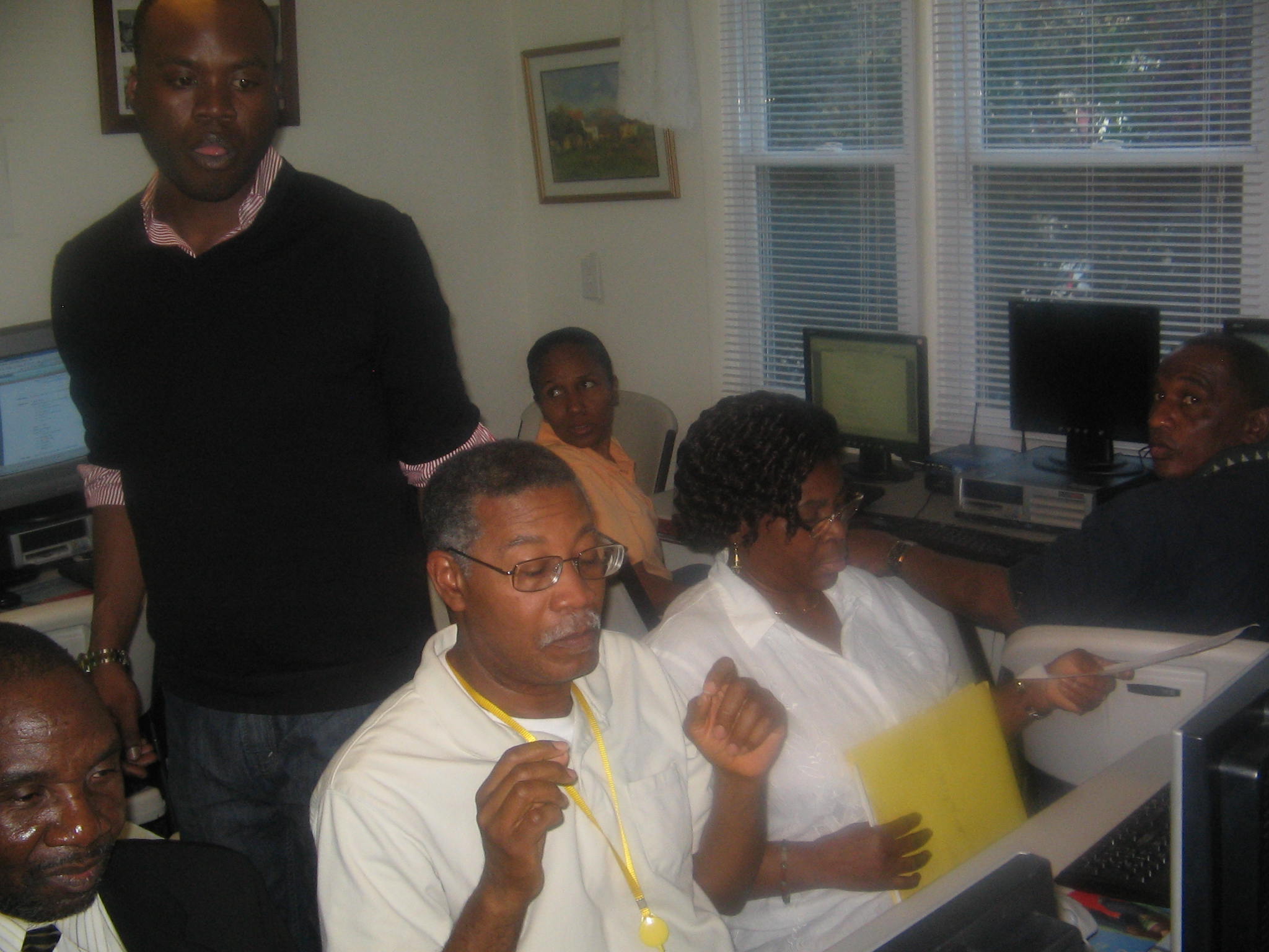 Residents receiving information and guidance at outreach